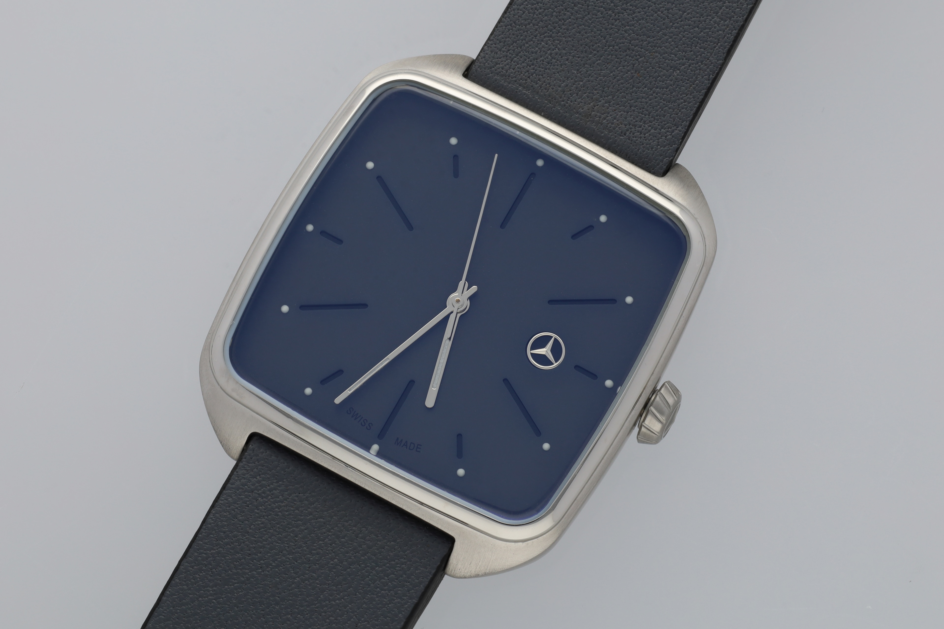 Armbandsur herr, Modern - antracit / silverfärg / svart, Rostfritt stål / Kalvskinn