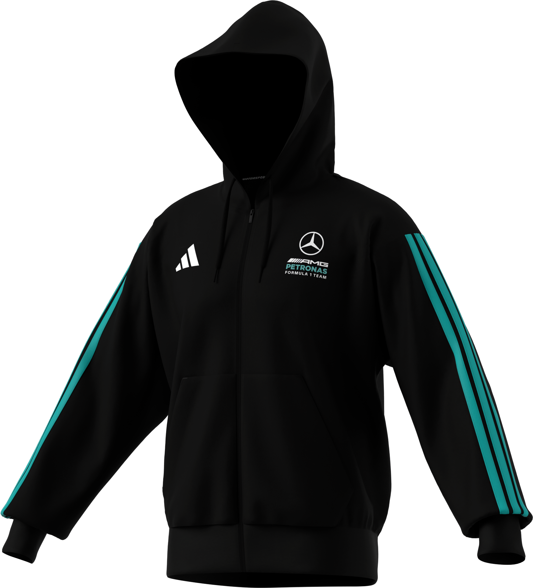 Sweatjacka, herrar, Mercedes-AMG F1 - svart, XXL