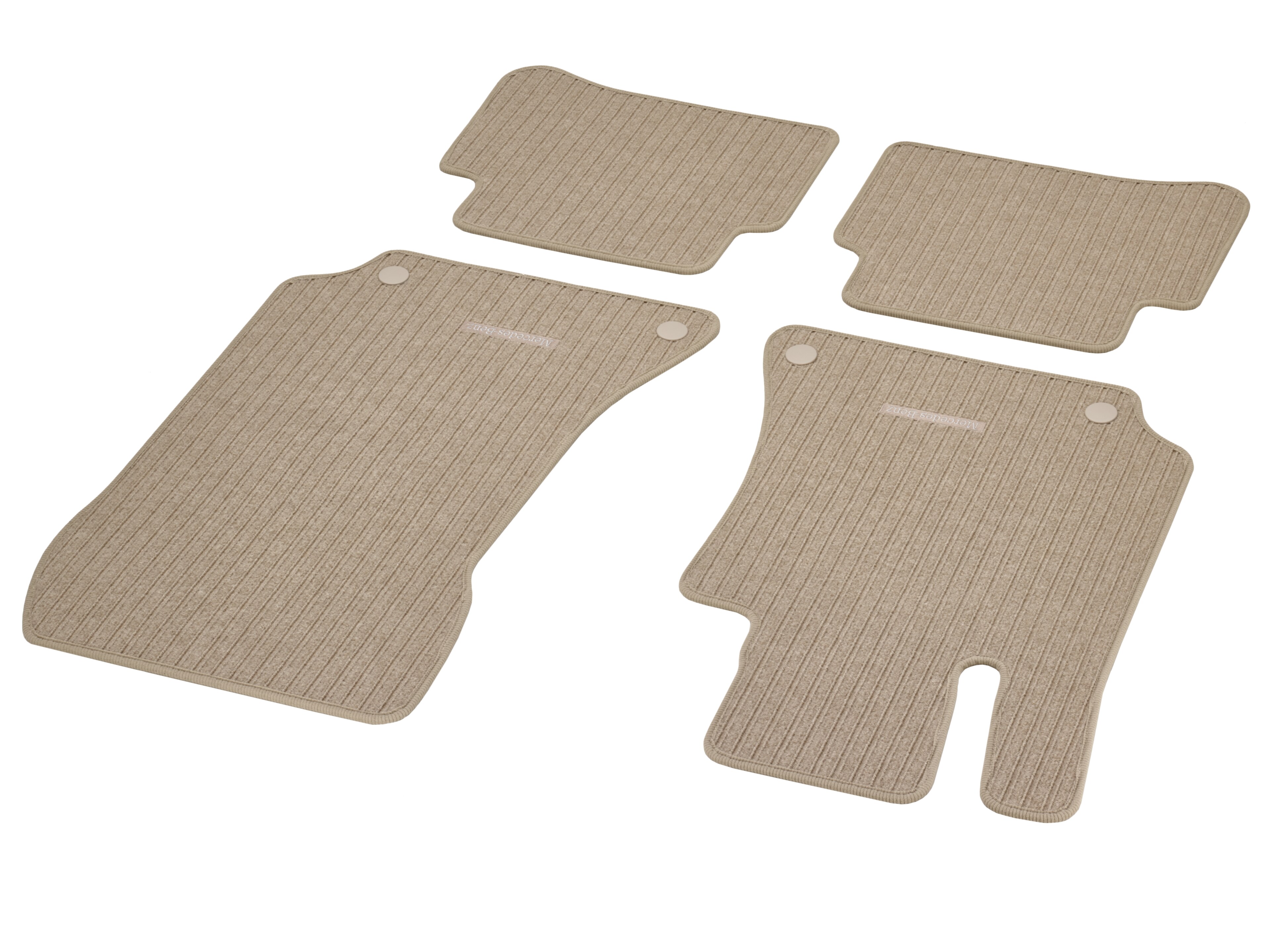 Nålfiltsmattor CLASSIC, Set, 4-delat - Vänsterstyrda bilar, sidenbeige