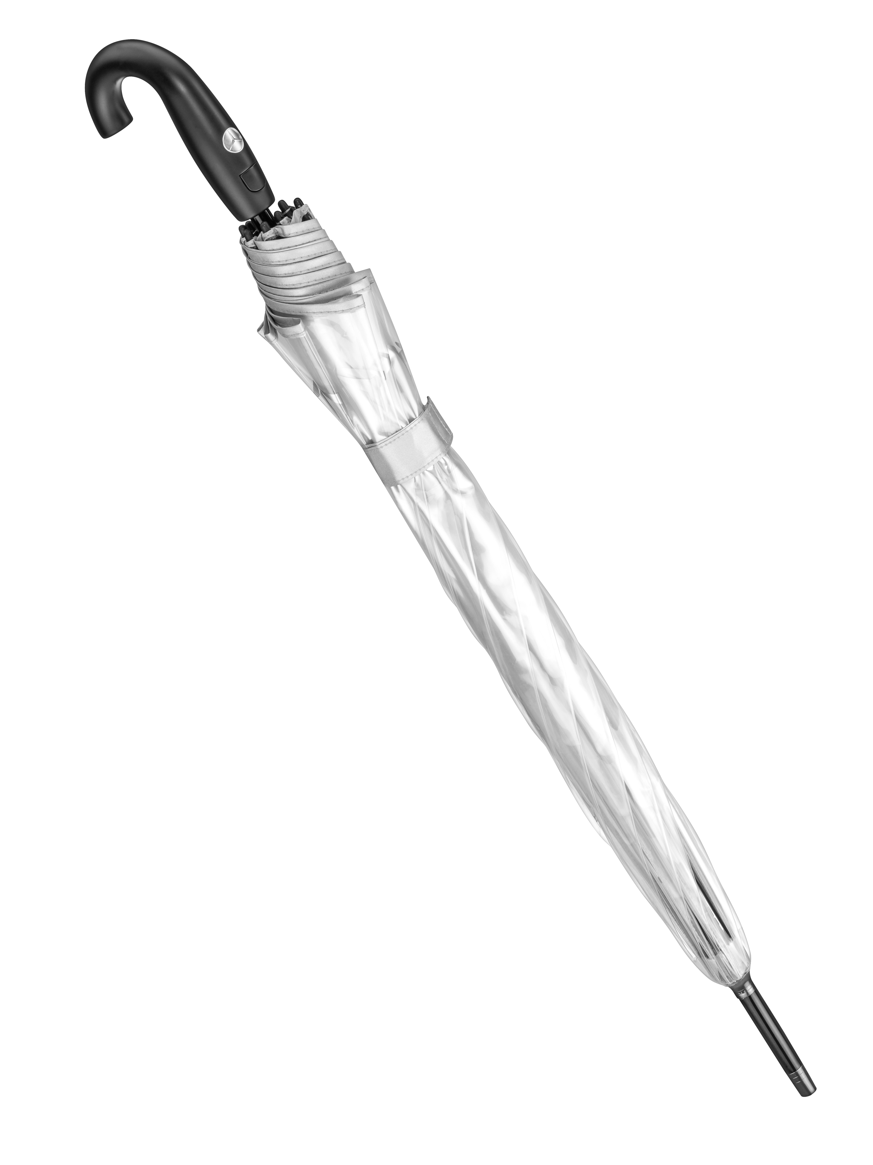 Stockschirm - transparent / silberfarben, Aluminium / Polyethylen