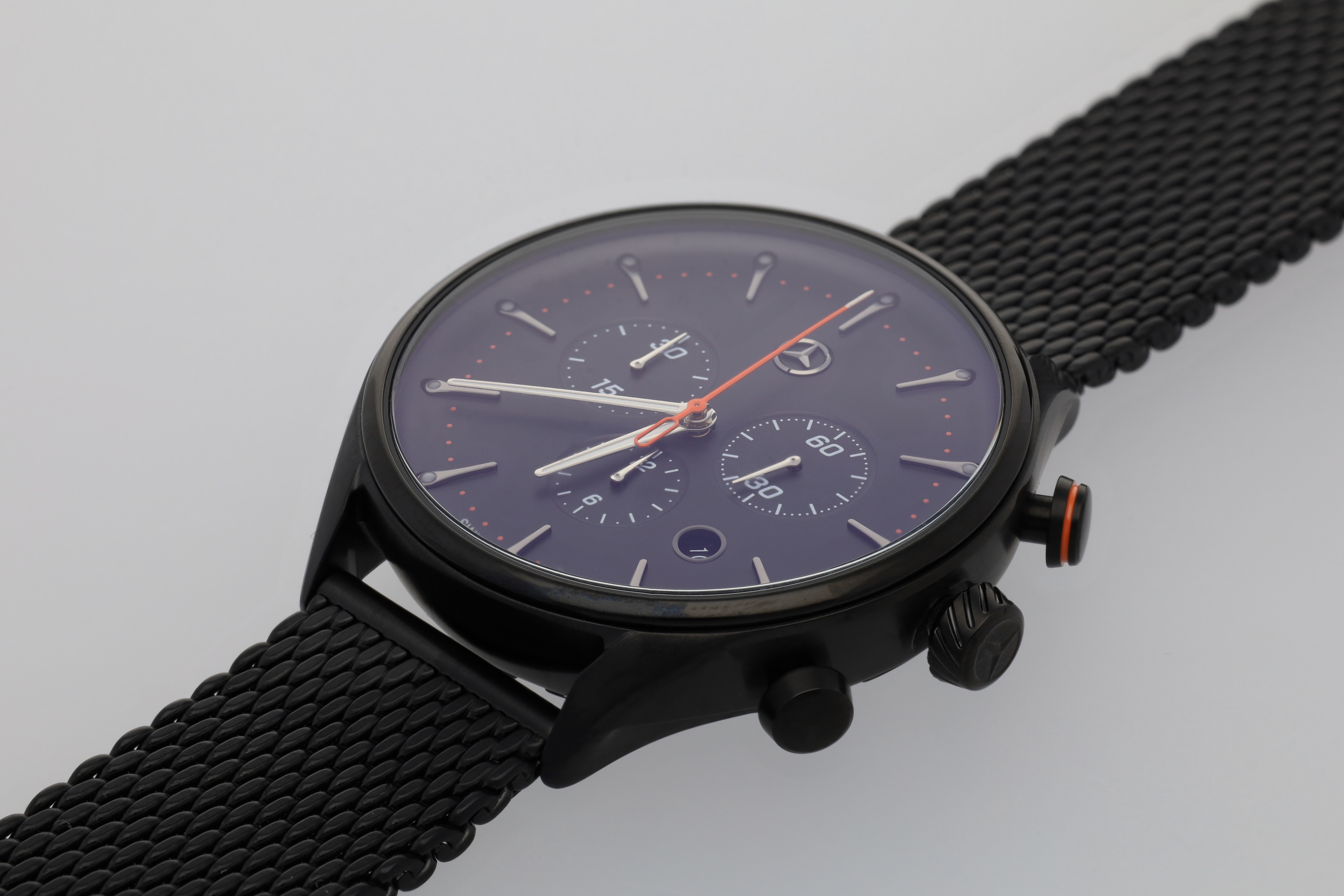 Armbandsur herr, Sport Fashion - svart / orange, Rostfritt stål