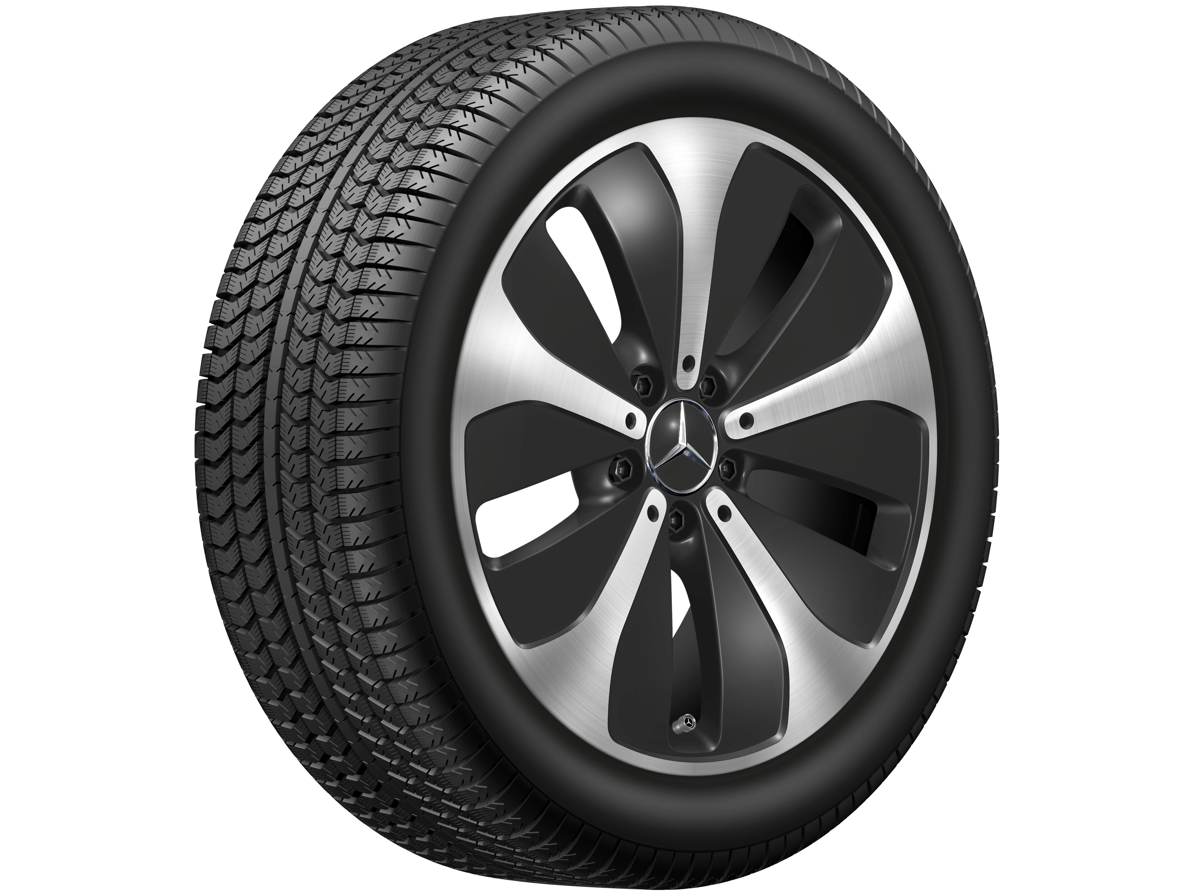 Fälg i 5-ekerdesign, 45,7 cm (18 tum), Aero - 7,5 J x 18 ET 52, svart, glanssvarvad