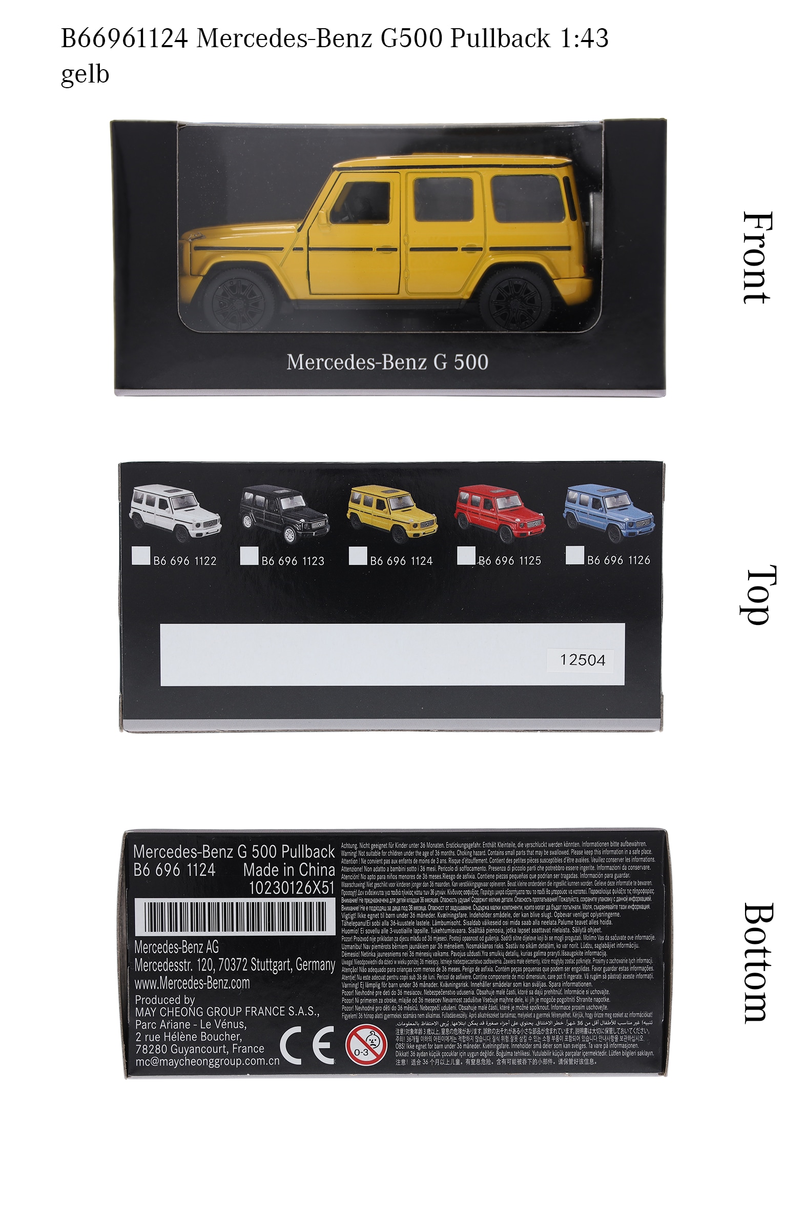 G-Class, Terrängbil, W465, Pullback - MANUFAKTUR solgul solid, Heinrich Bauer, 1:43
