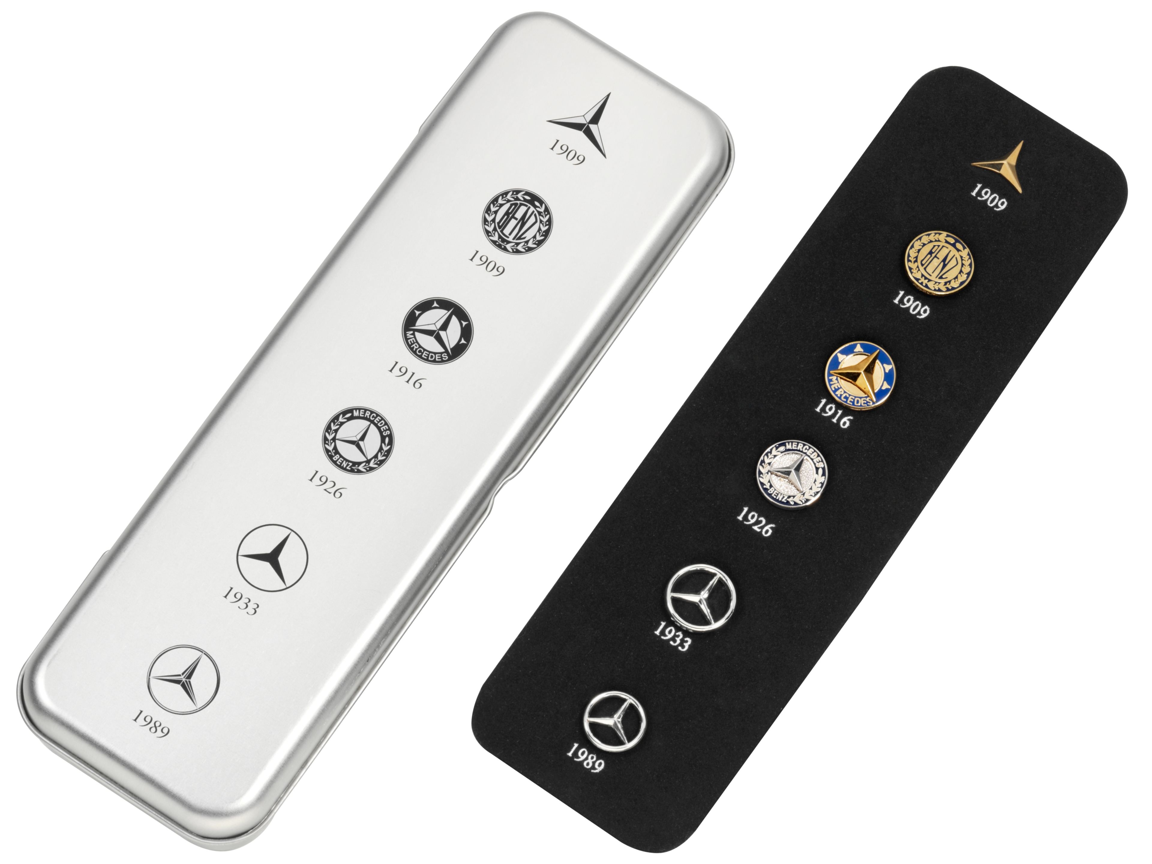 Pins, historisk stjärna, Set om 6 - silverfärg, Mässing