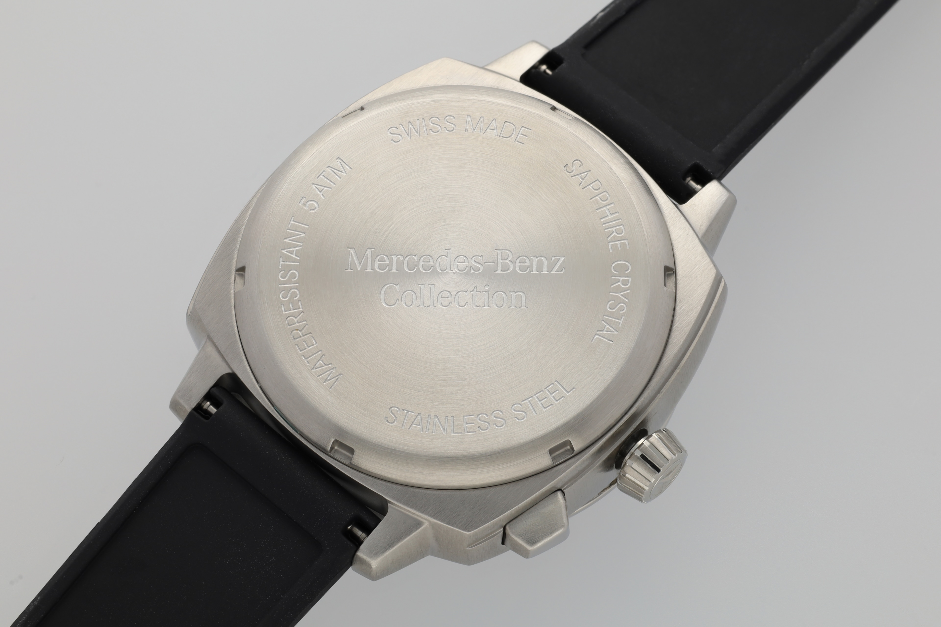 Armbandsur herr, Mercedes-Benz, G-Klass - svart / silverfärg / röd, Rostfritt stål / Silikon