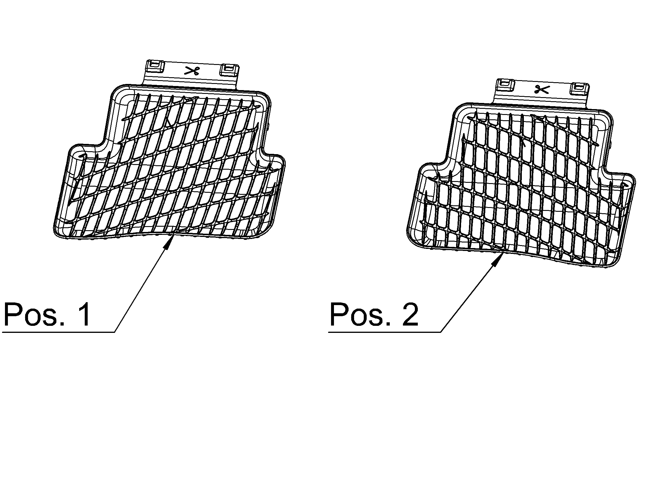 Allvädersmattor Dynamic Squares, Baksäte, 2-delad - Vänsterstyrda/högerstyrda bilar, svart