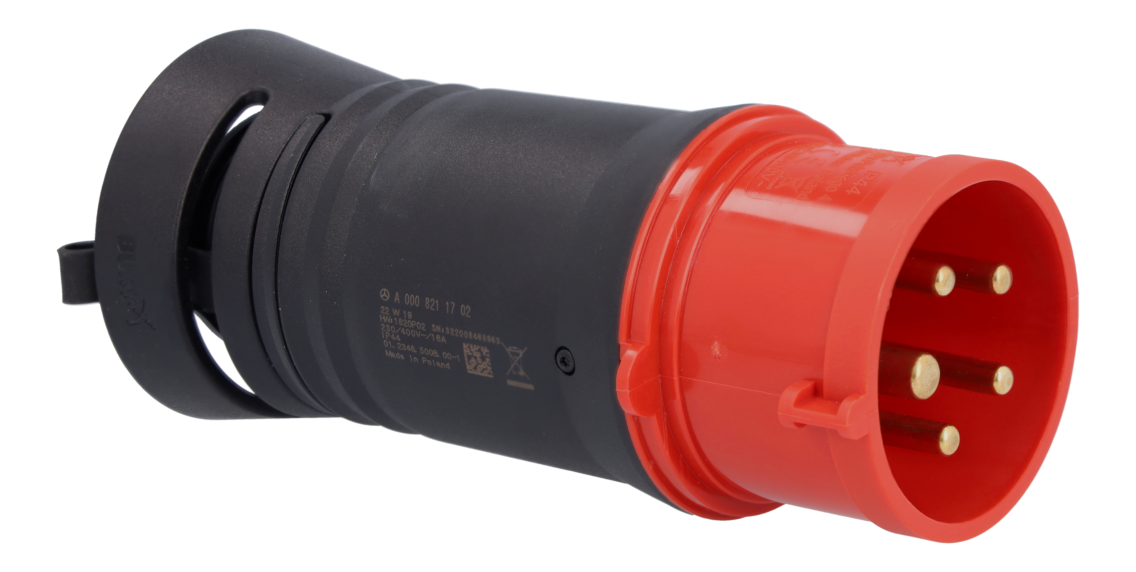Flexibelt laddningssystem Pro, Adapter, CEE 16/3-fas - Plast, svart, Vänsterstyrda/högerstyrda bilar