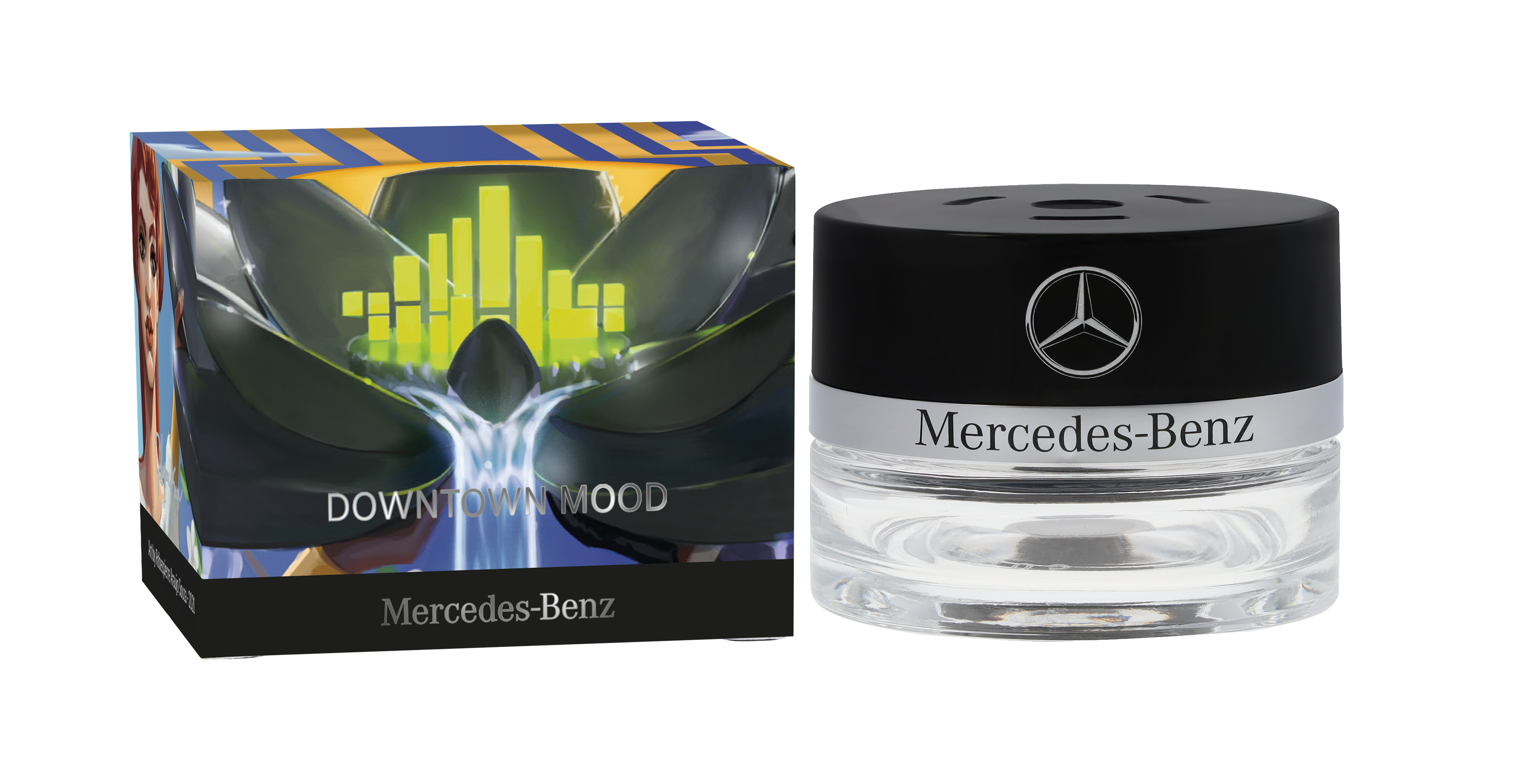 Parfymflaska, DOWNTOWN MOOD - transparent / svart, Glas, 15 ml