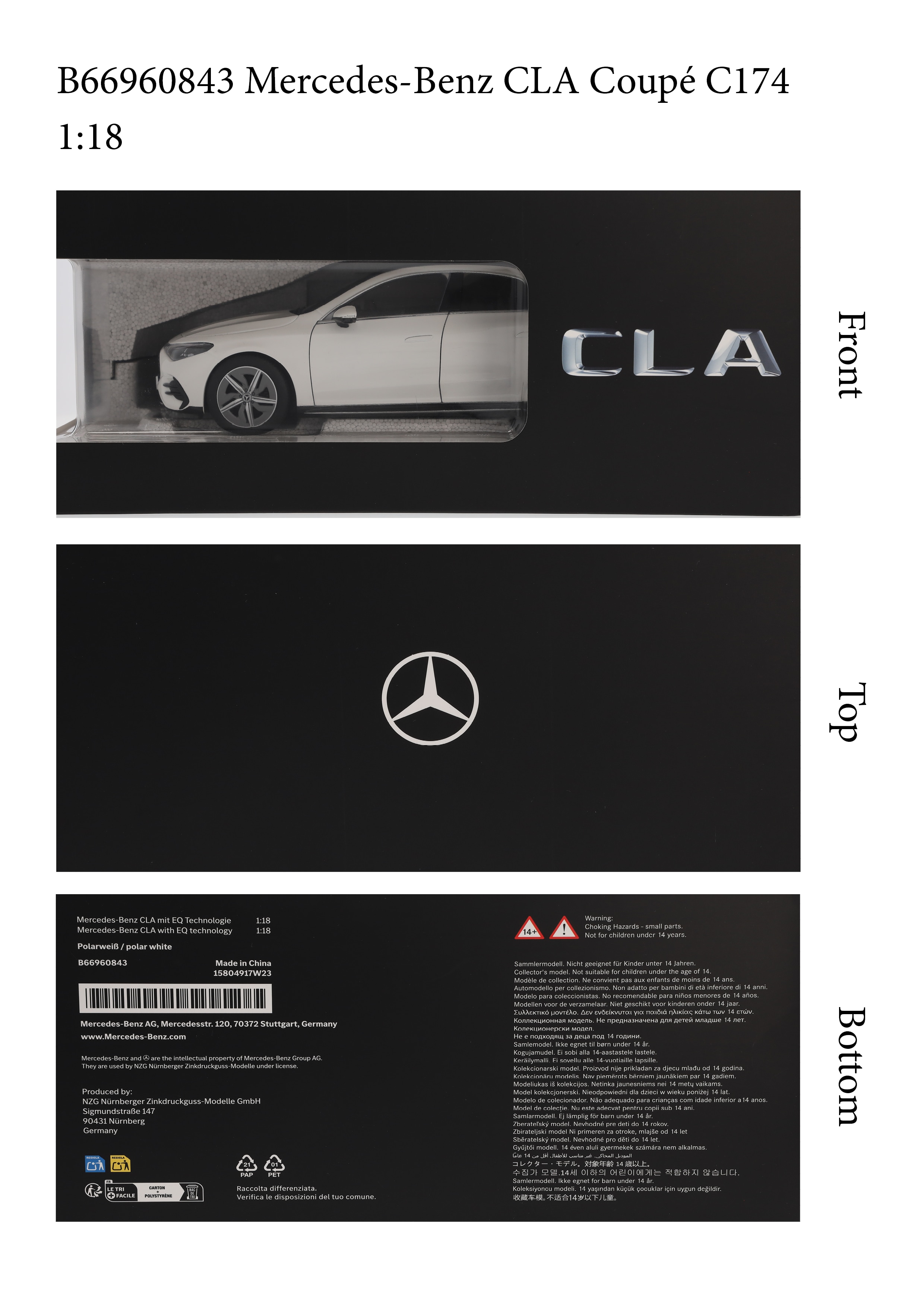 CLA Coupé, C174 - polarvit, NZG, 1:18