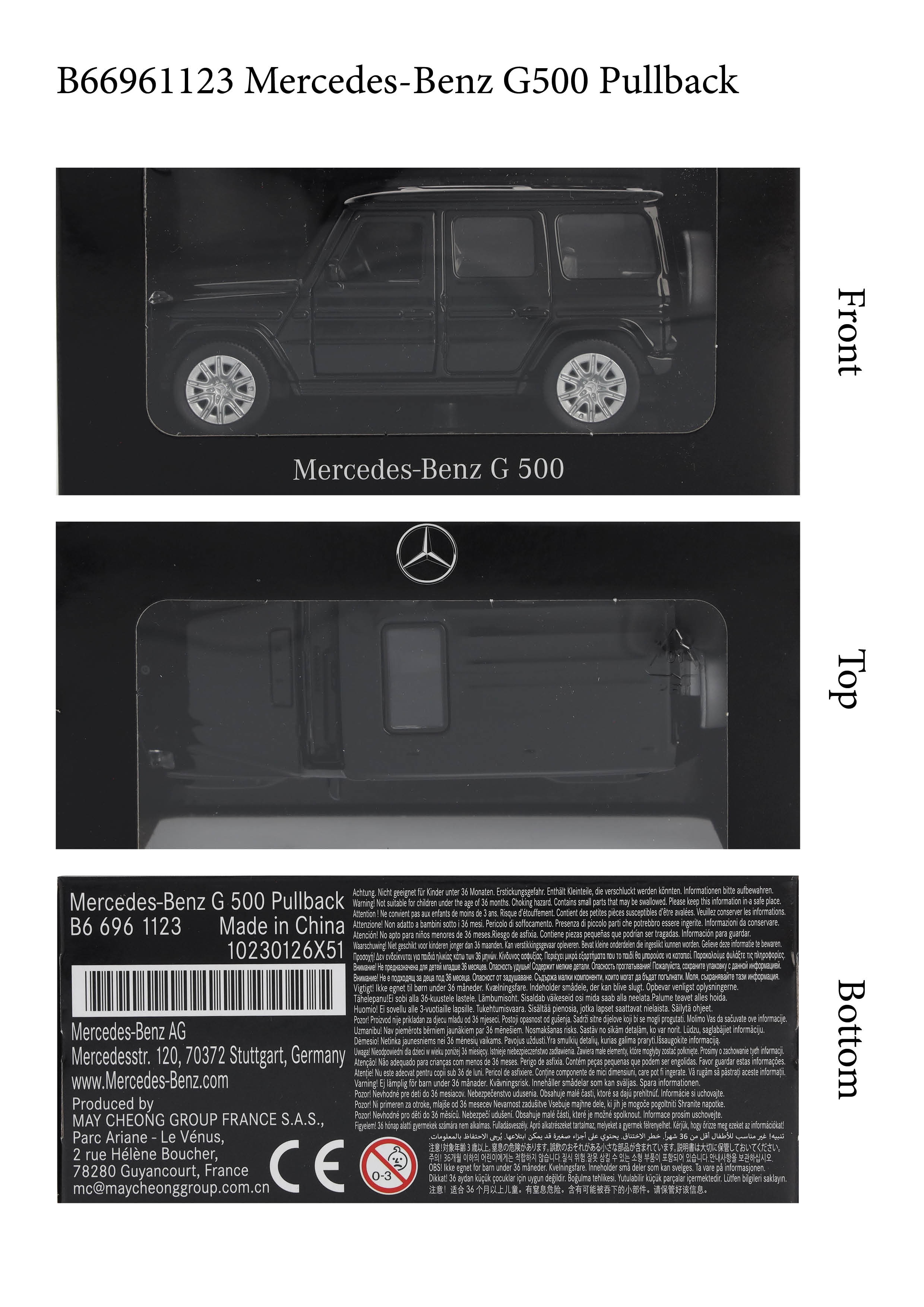G-Class, Terrängbil, W465, Pullback - obsidiansvart, Heinrich Bauer, 1:43