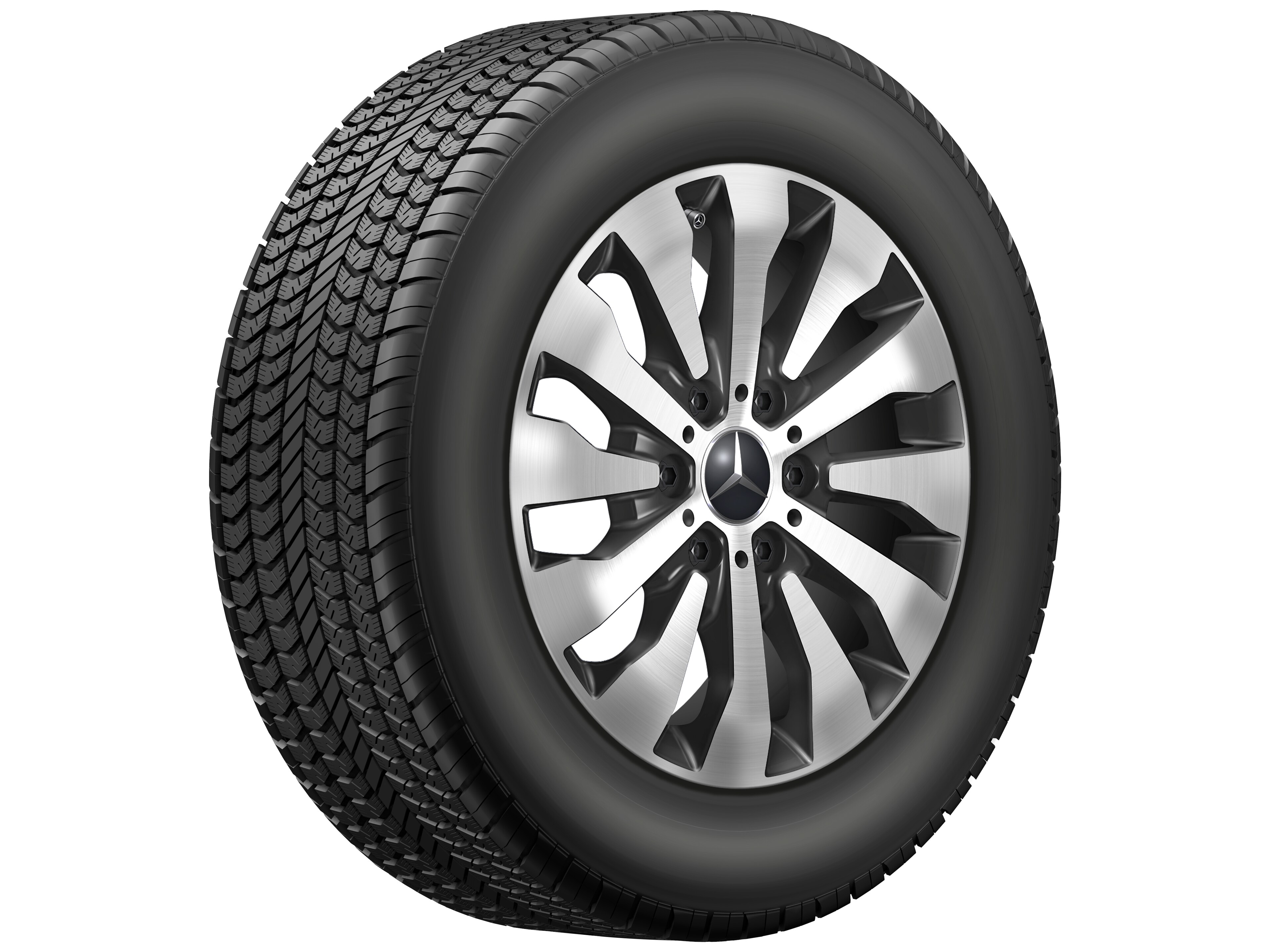 Fälg i 12-ekerdesign, 43,2 cm (17 tum), Aero - 7 J x 17 ET 50, svart, glanssvarvad