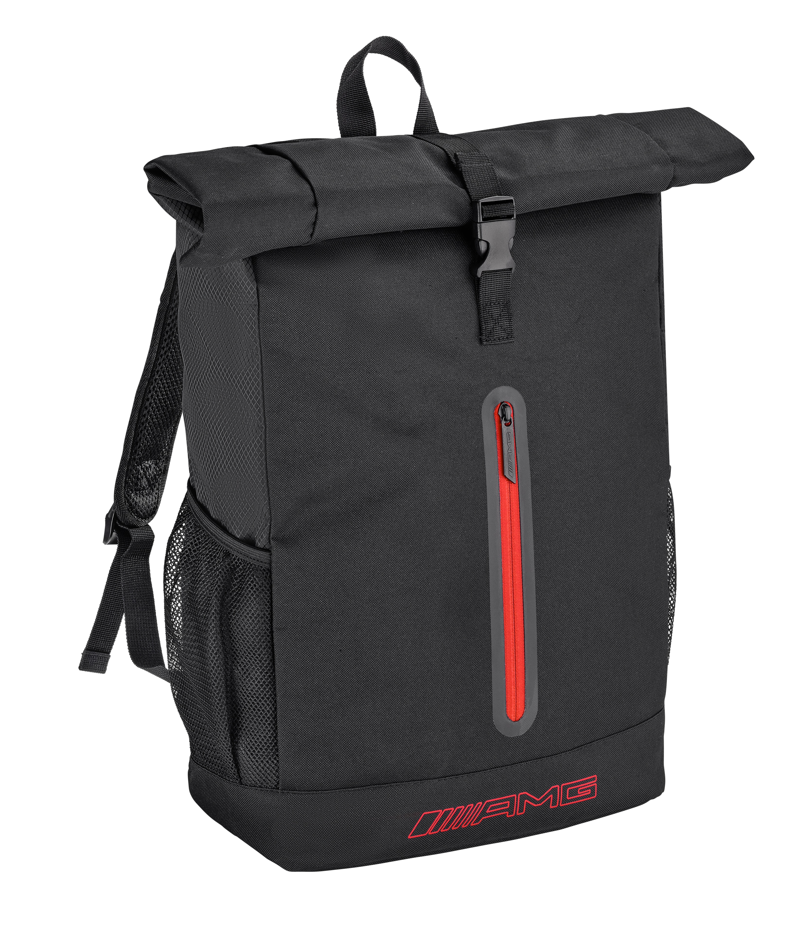 AMG ryggsäck, Rolltop - svart / röd, Polyester