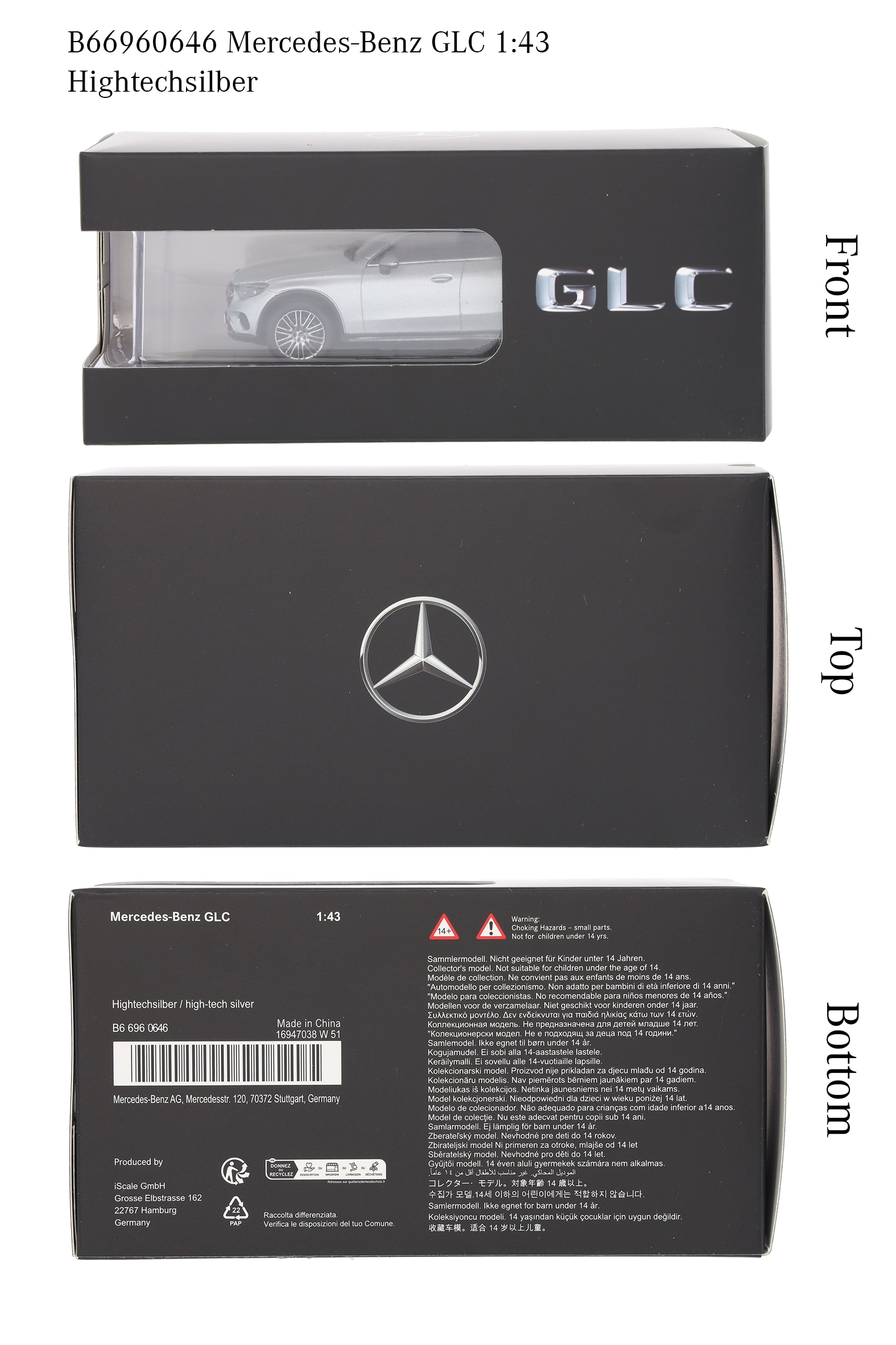 GLC, AVANTGARDE, X254 - hightechsilver, iScale, 1:43