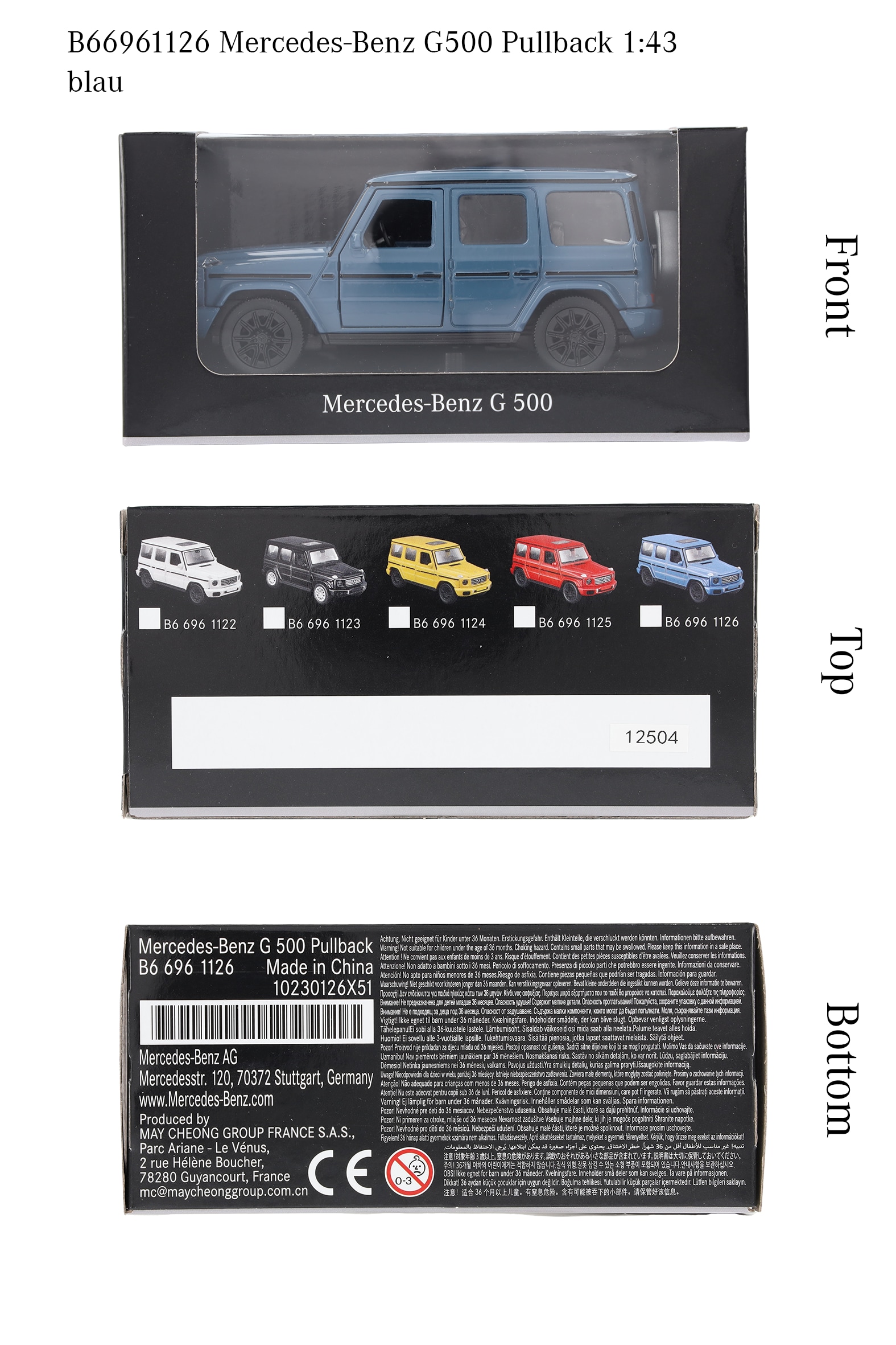 G-Class, Terrängbil, W465, Pullback - MANUFAKTUR vintageblå uni, Heinrich Bauer, 1:43