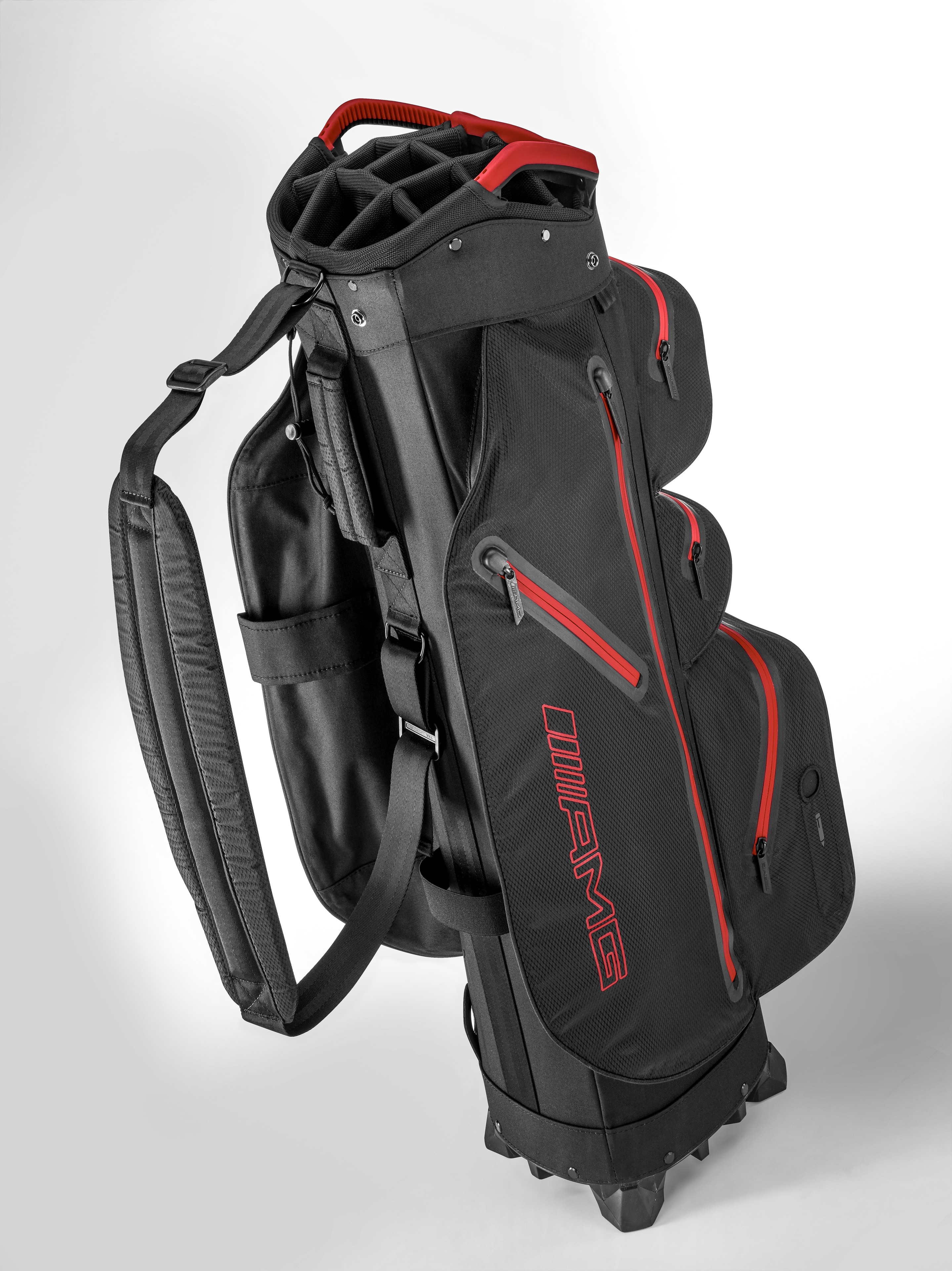 AMG golfvagnbag - svart / röd, Polyamid